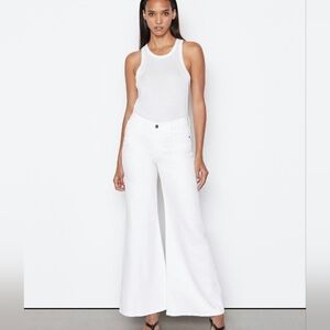 FRAME Denim             "Le Palazzo" Women's White Wide-Leg Jeans